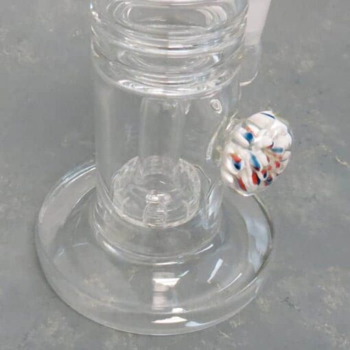 12" Heavy Clear Glass Water Pipe w/Puck Perc and Implosion Flower