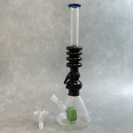 15.5" Elephant Glass Water Pipe w/Rings and Perc