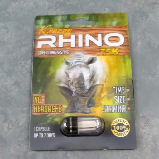 Krazzy Rhino 75K – Male Enhancement Single Pill – 24 Counts Per Box