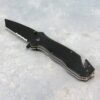 3.25" Brushed Metal Tanto Spring-Assisted Knife w/Clip, Glass Breaker and Belt Cutter