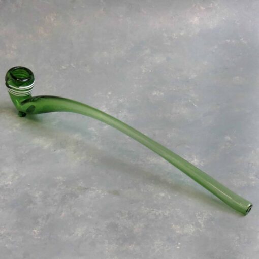 15" Extra-Long Glass Sherlock Hand Pipe w/Bowl Stripe