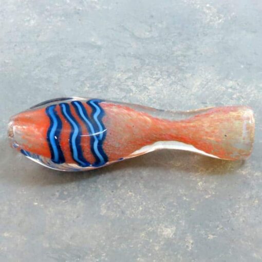 3" Twisted Fumed Pendant Glass Chillums w/Color Stripe