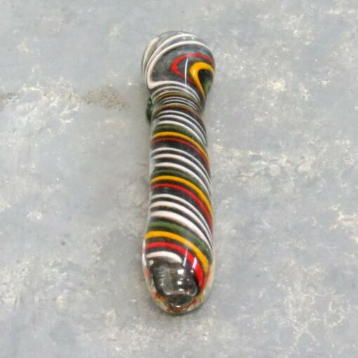 3.5" Twisted Stripes Inside Out Smooth Glass Chillums w/Bump