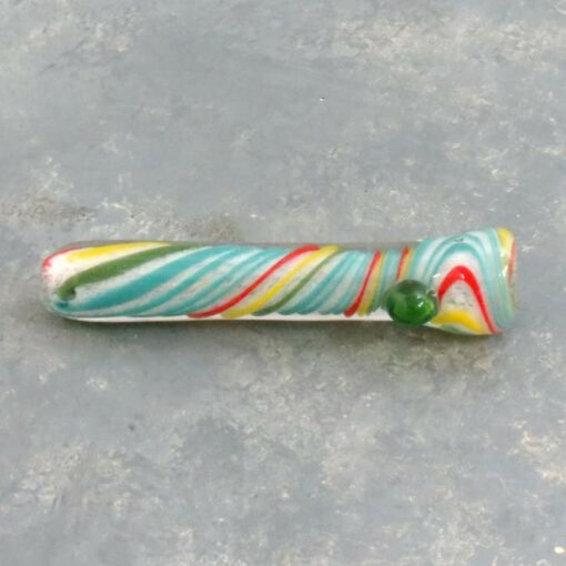 3.5" Twisted Stripes Inside Out Smooth Glass Chillums w/Bump