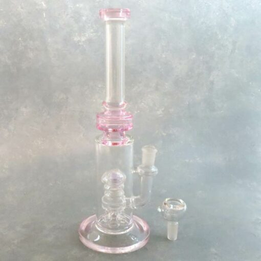 12" Glass Water Pipe w/Perc, Implosion Flower and Narrow Mouthpiece