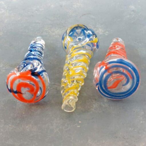 4" Twisted Glass Spoon Hand Pipes