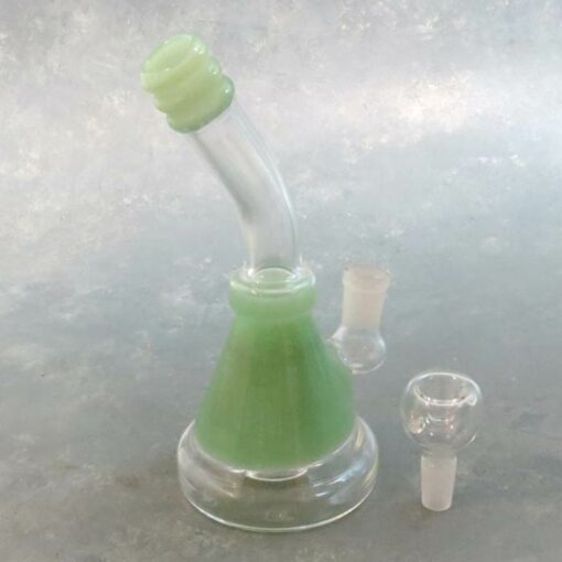 8" Glass Water Pipe w/UFO Perc and Bent Mouthpiece