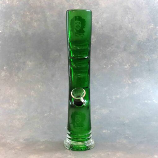 10" Frosted Jimi Hendrix Straight Tube Soft Glass Water Pipe w/Grip & Slide