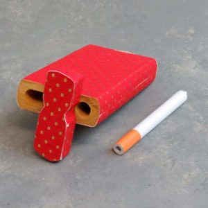 4.125" Dots Overlay Wooden Dugouts w/3" Metal Cigarette One-Hitters