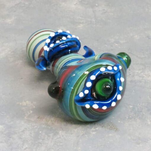 4.75" Color Twist Glass Hand Pipe w/Eyes and Thorns