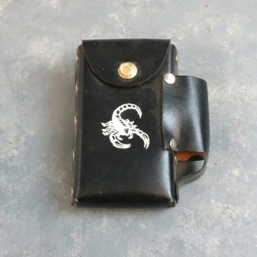 5" Leather Cigarette Pack and Lighter Cases w/Belt Loop