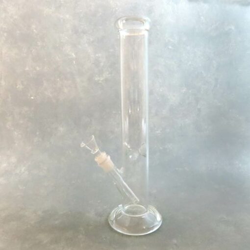 14" Clear Tube Glass Water Pipe w/Diffused Downstem & Ice Catch