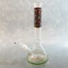 13" Floral Pattern w/ Gold Accent Glass Water Pipe w/Diffused Downstem & Ice Catch