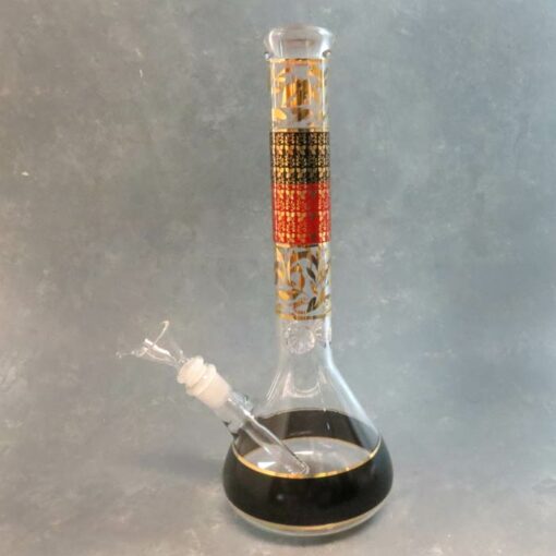 13" Golden Regal Vase Style Glass Water Pipe w/Diffused Downstem & Ice Catch