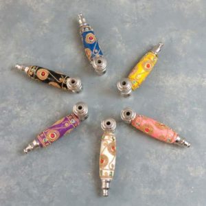 4" Embellished Metal Pipes w/Caps