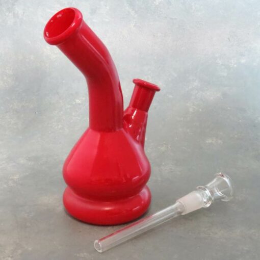 6.5" Painted Glass Water Pipe w/Bent Mouthpiece