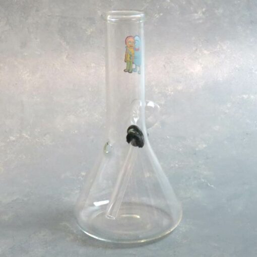 7" Earlmeyer Flask Mini Glass Water Pipe w/Carb and Graphic