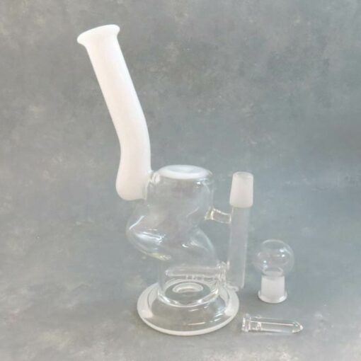 10" Bubbler Style Inline Perc Glass Water Pipe w/Glass Dome & Nail