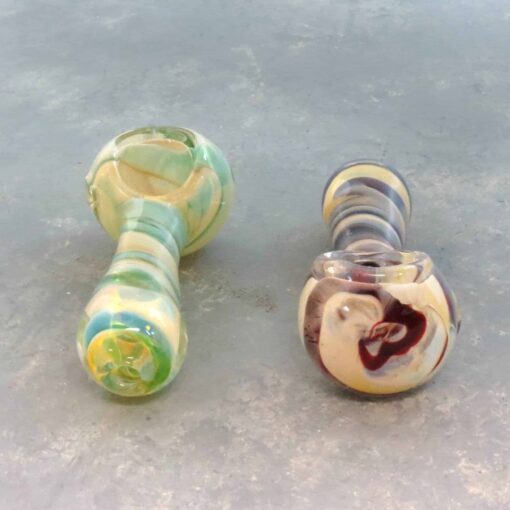 3.25" Fumed Inside Out Deep Color Twist Glass Hand Pipes