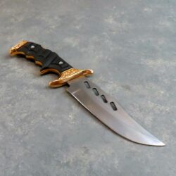 5" Hunting Knife w/Contoured Grip and Leather Sheath