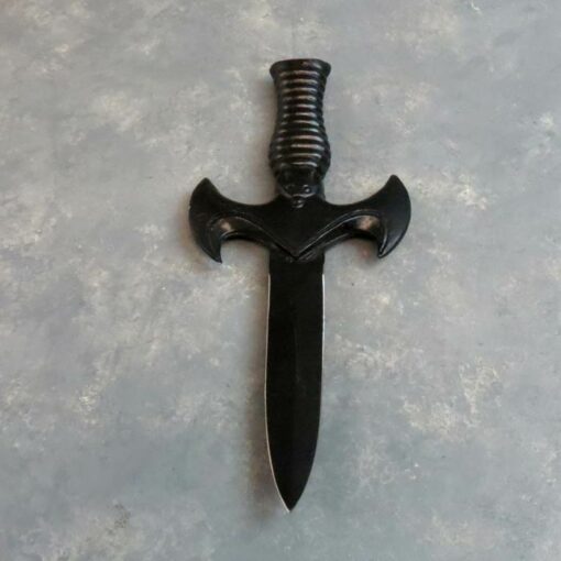 4" 'Hunting' Knife w/Bat and Leather Sheath