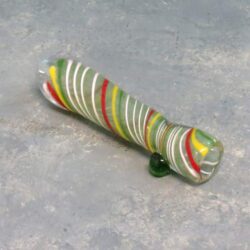 3.5" Rasta Twist Glass Chillums w/Assorted colors and Bump