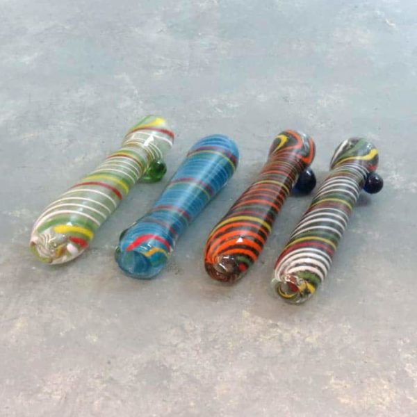 3.5" Rasta Twist Glass Chillums w/Assorted colors and Bump
