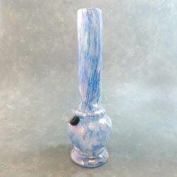 12" Vase-Style Chromametallic Color Sreak Soft Glass Water Pipe w/Ice Catch & Slide