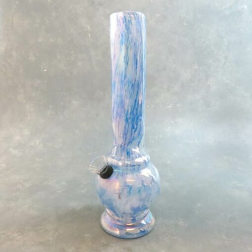 12" Vase-Style Chromametallic Color Sreak Soft Glass Water Pipe w/Ice Catch & Slide