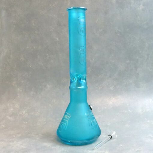 16" Beaker Style "Highway 420" Chromametallic Soft Glass Water Pipe w/Ice Catch & Slide