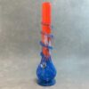 16" Vase-Style Color Streak Soft Glass Water Pipe w/Coil Wrap & Slide