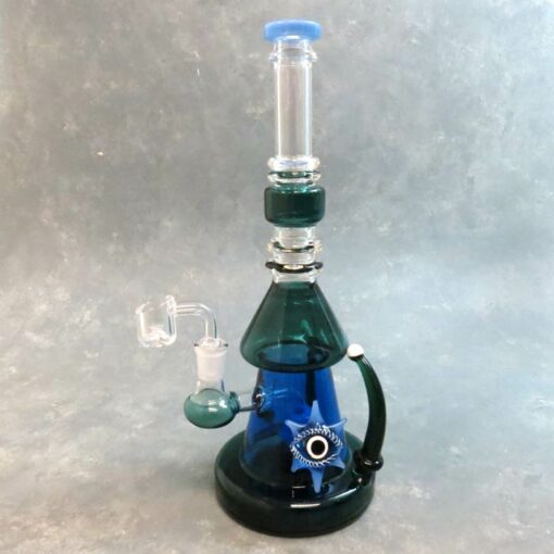 12" 'Eye Star' Multi-Featured Glass Water Pipe w/Narrow Mouthpiece and Bucket
