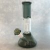 11" Beaker-Style Two-Tone Smokey Glass Water Pipe w/Tree Perc, Ice Catch, and Diffused Downstem