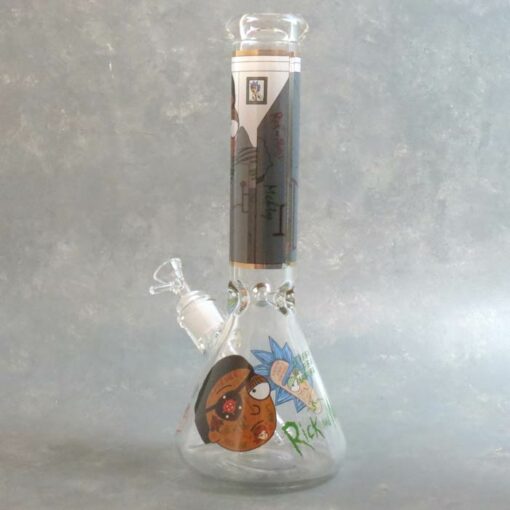13" Thick Glass Water Pipe w/Rick & Morty Graphics and Ice Catch