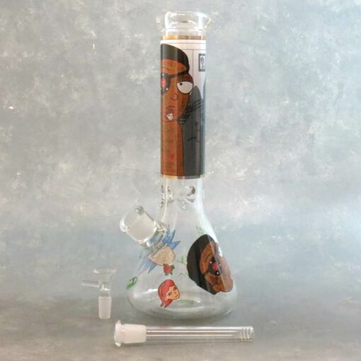 13" Thick Glass Water Pipe w/Rick & Morty Graphics and Ice Catch