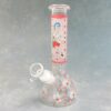 8" Beaker-Style Glow-in-the-Dark Buff Rick Glass Water Pipe w/Ice Catch & Diffused Downstem