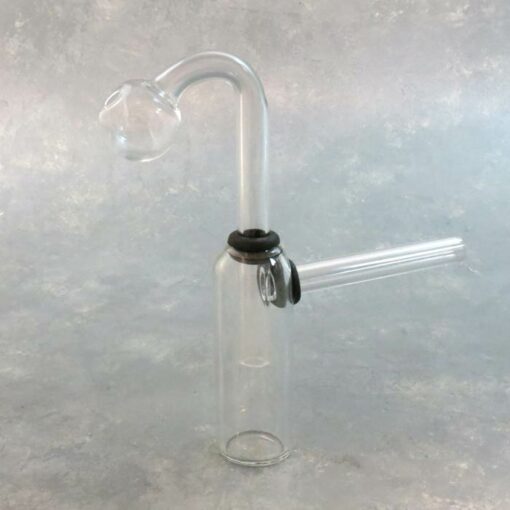 7" Clear Vial Shaped Pyrex Glass Oil Bubbler