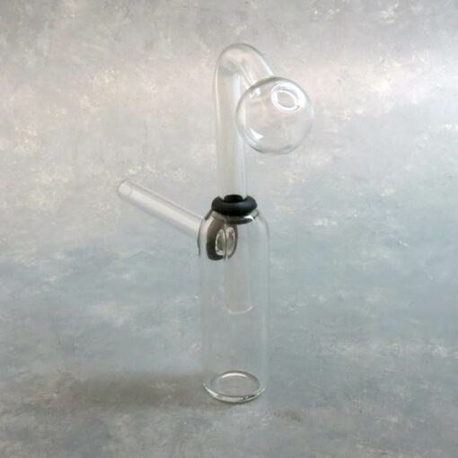 7" Clear Vial Shaped Pyrex Glass Oil Bubbler