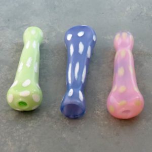 3.5" Pastel Light-Spotted Opaque Glass Chillums w/Tapered Shape