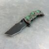 4" Skull & Leaf Tanto Style Spring Assisted Knife w/Clip, Grip Handle
