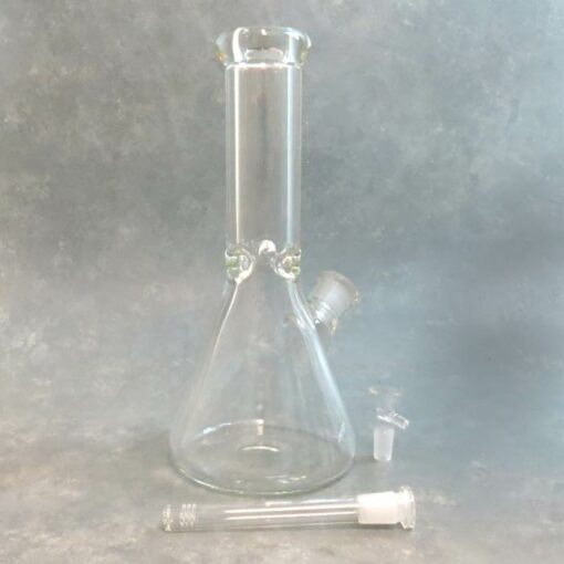 12" Clear Beaker-Style Water Pipe w/Ice Catch & Diffused Downstem
