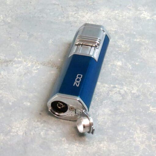 3.25" Zico ZD49 Hexagonal Refillable/Adjustable Dual Torch Lighters w/Cigar Cutter