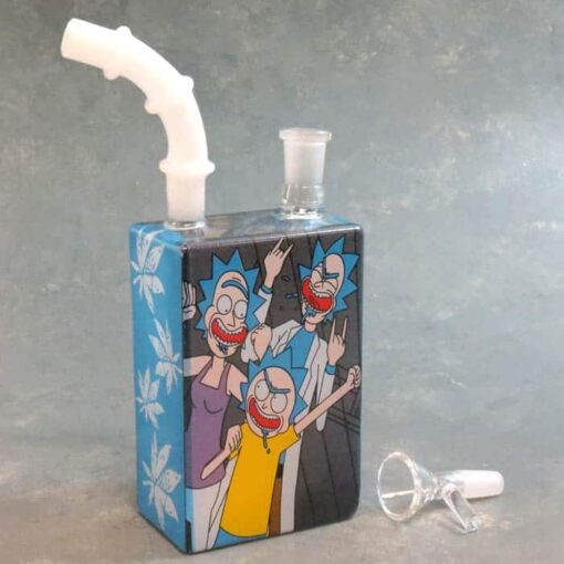 7" Juice-Box Style Rick Family Glass Water Pipe/Bubbler