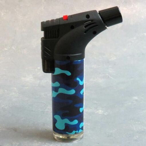 5" Angled Camo Techno Torch Refillable/Adjustable/Lockable Single Torch Lighters
