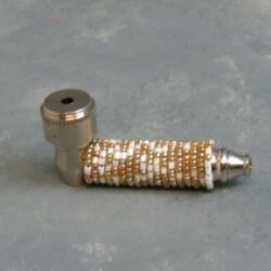 2.75" Beaded Metal Hand Pipes w/Cap
