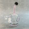 9.5" Accented Puck Recycler Glass Water Pipe w/Bent Mouthpiece