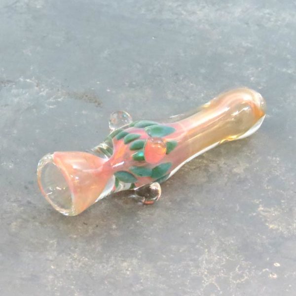 3" Curvy Fumed Glass Chillums w/Bumps and Color Chamber