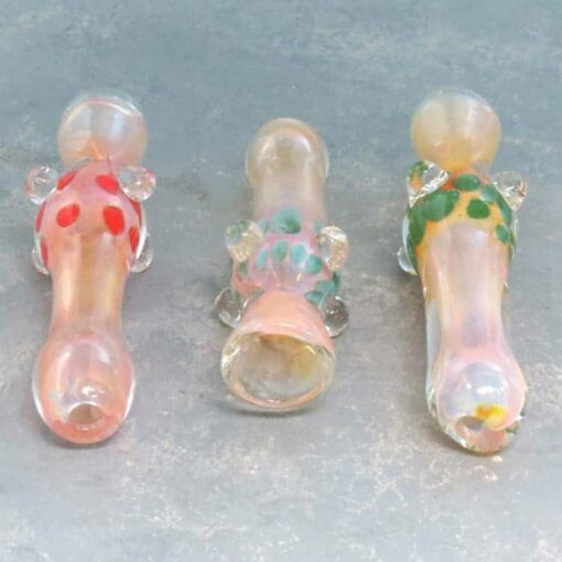 3" Curvy Fumed Glass Chillums w/Bumps and Color Chamber