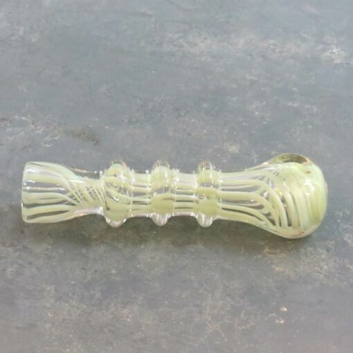 3.25" Pastel Lines Glass Chillums w/Rings and Tapered Mouthpiece