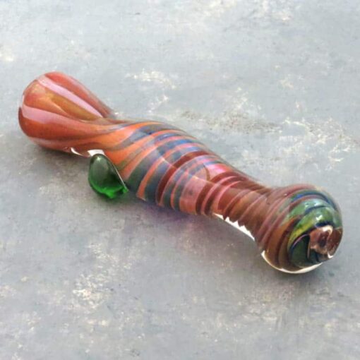 3.5" Fumed Inside-Out Color Swirl Glass Chillums w/Bump